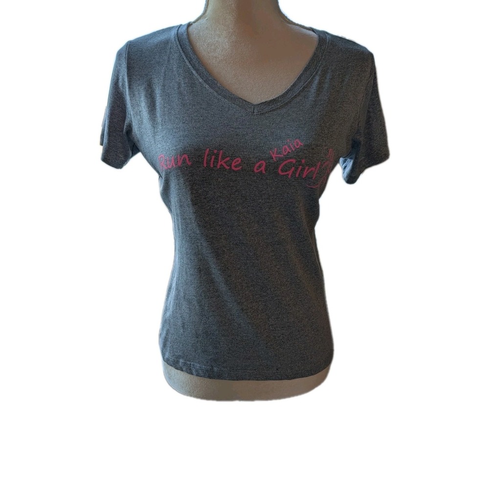 Kaia Women's T Shirt Size Small Gray 100% Microfiber Polyester Short‎ Sleeve